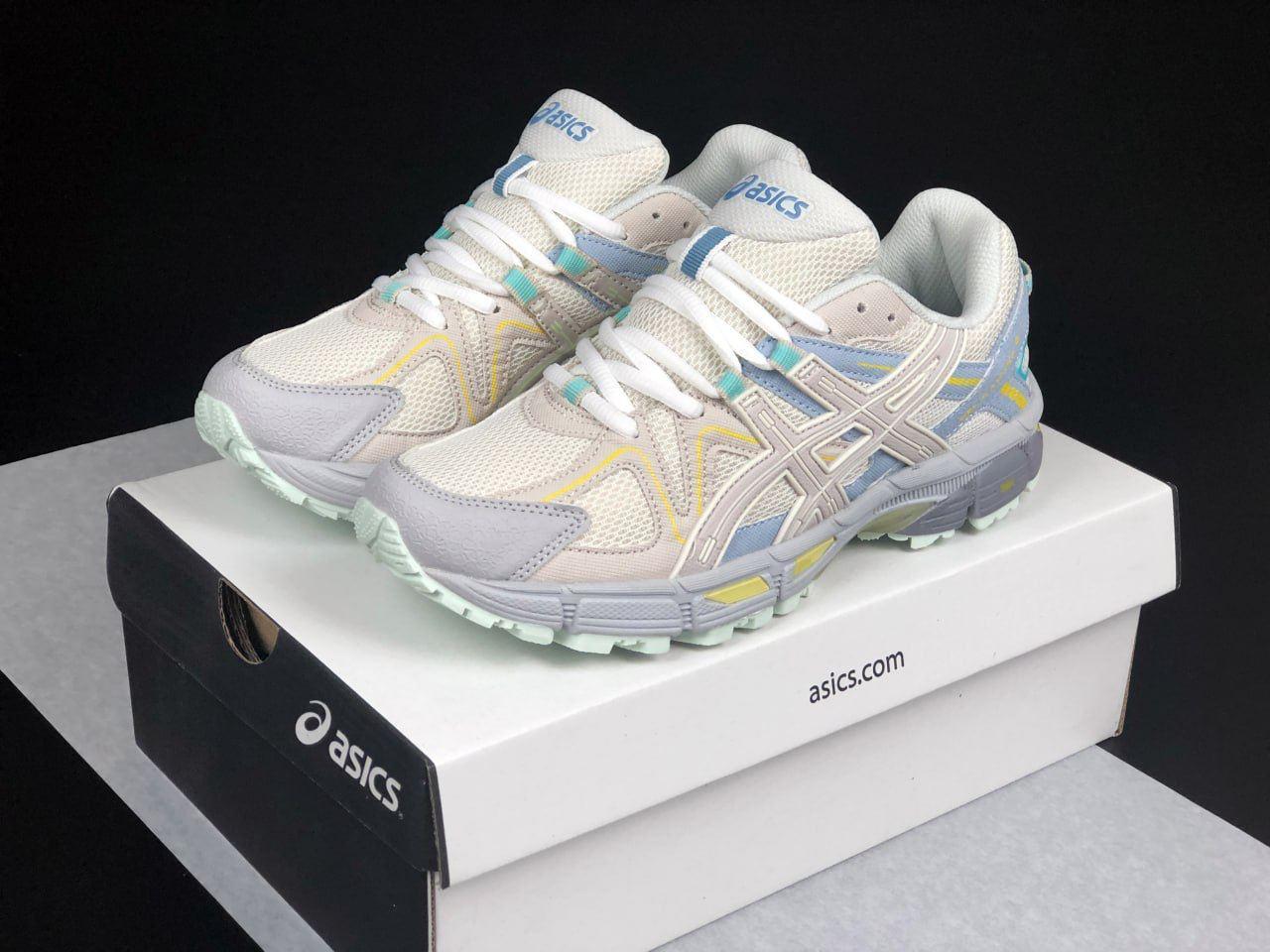 Жіночі кросівки Asics Gel-Kahana 8 Beige Blue (Бежеві) Взуття Асікс Гель Кахана 8 повсякденні шкіра текстиль демісезон, фото 1