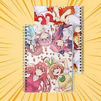 Зошит А5 48 арк. на пружині у клітинку 60 гр.м² 5-toubun no Hanayome / П'ять наречених