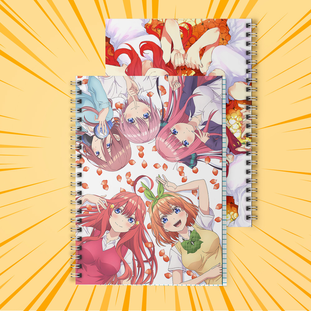 Зошит А5 48 арк. на пружині у клітинку 60 гр.м² 5-toubun no Hanayome / П'ять наречених