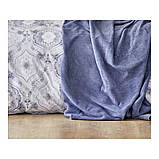 Набір постільної  білизни з пледом Karaca Home - Arlen indigo індиго євро, фото 2