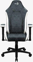 Компьютерное кресло для геймера AeroCool Crown Aerosuede Steel Blue