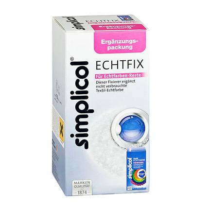 Засіб Simplicol Echtfix для прояву і закріплення кольору речей при фарбуванні 750г, фото 1