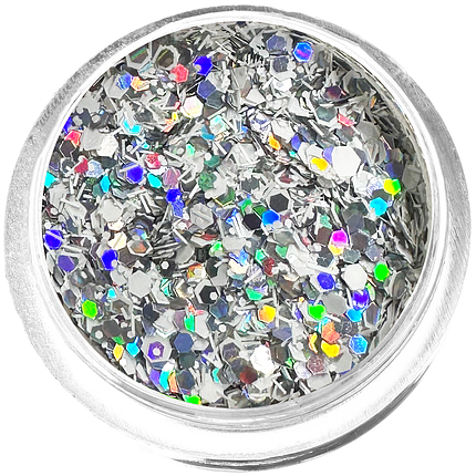 Конфеті для дизайну K-16, голографічний білий мікс, фото 1