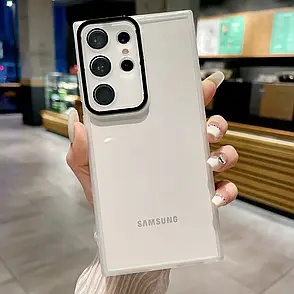 Силіконовий чохол Solid Color із захистом камери Samsung S23 Ultra White, фото 1