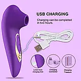 Вібромасажер WOW Вакуумний стимулятор масажер вібро всмоктувальний pink, фото 7