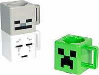 Набор 3 чашек Minecraft Stacking Coffee Mugs Creeper Skeleton and Ghast кружки Майнкрафт 250 мл