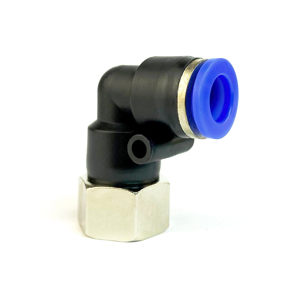 Пуш фітинг кутовий 6 мм. ¼" внутрішнє різьблення, фото 1