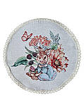 Великодня кругла серветка під тарілку гобеленова 35 см, фото 2