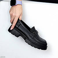 Универсальные молодежные черные кожаные туфли лоферы натуральная кожа