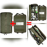 Тактичний медичний рюкзак Marck-men, тактичний медичний рюкзак з ампульницей та  медичними підсумками. Хакі Р355, фото 7