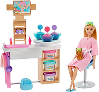 Набор игровой СПА Уход за кожей Barbie (фигурка, мебель, аксессуары) GJR84