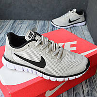 Nike Free Run 3.0 сірі з чорним, сітка кросівки найк фри ран кроссовки