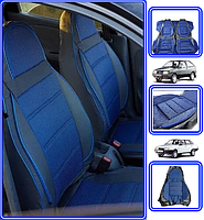 Чехлы на сиденья авто ВАЗ 2108, 2109, 21099, 2114, 2115 PILOT черно-синие (Вставки екокожа)