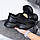 Трендові чорні шкіряні кросівки на потовщеній фігурній підошві, фото 2