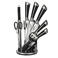 Набір кухонних ножів з нержавіючої сталі з підставкою Benson, професійний набір ножів 8 предметів QWER