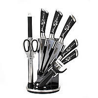 Набор профессиональных кухонных ножей benson, качественные ножи с подставкой из нержавеющей стали в кухню QWER