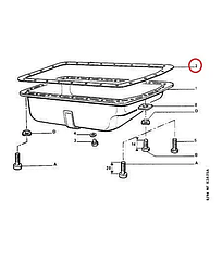 Прокладка піддона (- А. С.) на Peugeot Partner, Citroen Berlingo M49 (1996-2003) 1.8/1.9D (XUD7/XUD9), 030434
