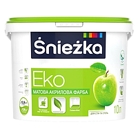 Интерьерная краска для стен и потолка Sniezka Eko белая 10л (14кг)