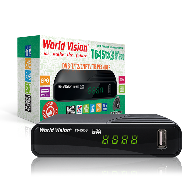World Vision T645D3 FM H.265 HEVC - Т2 Тюнер DVB-T2/C + FM радіо