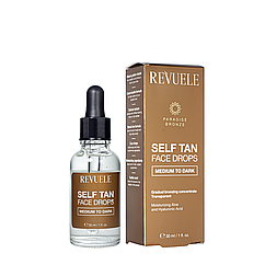 Краплі сироватка для автозасмаги обличчя Revuele Salf Tan Face Drop Medium to Dark, 30 мл
