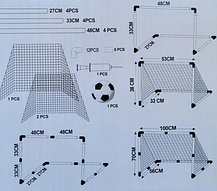 Дитячі футбольні ворота 2в1 92х61см или 53х38см, фото 3