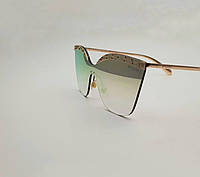 Солнцезащитные очки женские Bvlgari (Булгари) безободковые, стильные зеркальные очки в металлической оправе