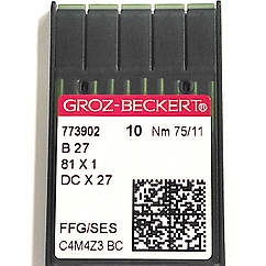 Голки швейні для промислових оверлоків Groz-Beckert DCx27, FFG/SES №75/11 (6770)