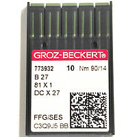 Иглы швейные для промышленных оверлоков Groz-Beckert DCx27, FFG/SES №90/14 (6777)