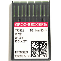 Голки швейні для промислових оверлоків Groz-Beckert DCx27, FFG/SES №90/14 (6777)