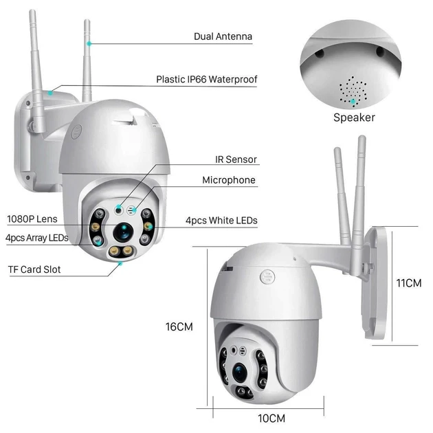 Камера видеонаблюдения для дома с записью 1080 Wifi ip камера Поворотные камеры с микрофоном и динамиком gol - фото 6 - id-p2152851970