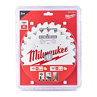 Пильный диск по дереву 190 х 30 мм Milwaukee 24 зубьев 2 шт. 4932479804