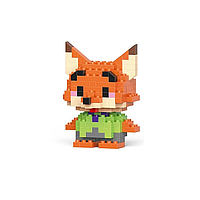 Конструктор фигурка Пиксели BRICKS лис Ник Уайлд Зверополис Nick Wilde Zootopia