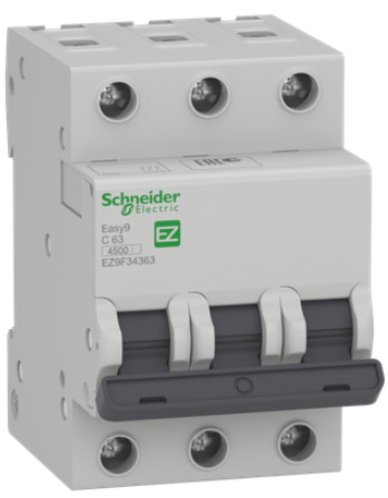 Автоматичний вимикач EZ9F34363 3P 63A C Easy9 Schneider Electric