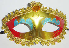 Маска карнавальна із золотою та срібною облямівкою(микс) 0141, фото 2