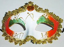 Маска карнавальна із золотою та срібною облямівкою(микс) 0141, фото 3