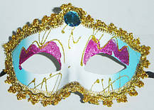 Маска карнавальна із золотою та срібною облямівкою(микс) 0141, фото 4