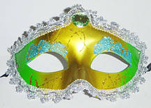 Маска карнавальна із золотою та срібною облямівкою(микс) 0141, фото 5