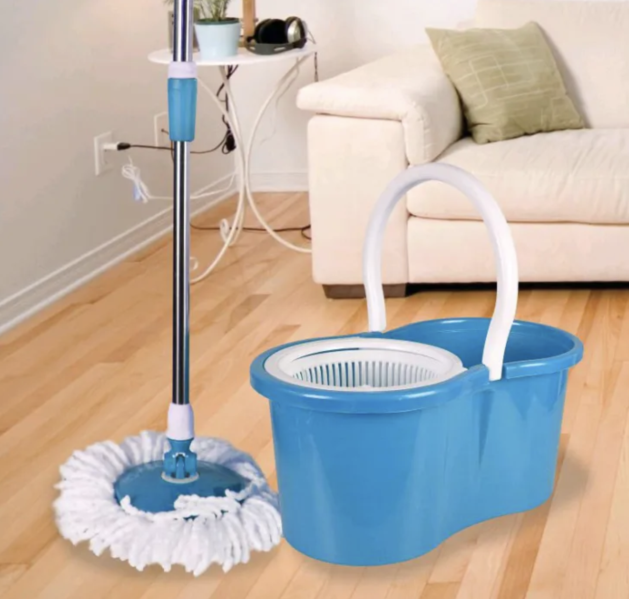 Швабра с ведром и самоотжимом Easy Mop 10 л Удобная швабра Лентяйка для влажной и сухой уборки круглая gol - фото 2 - id-p2152852024