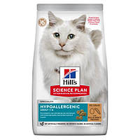 Hill s SCIENCE PLAN Adult Hypoallergenic Сухий беззерновий корм для дорослих котів із чутливістю 1,5кг Хилс