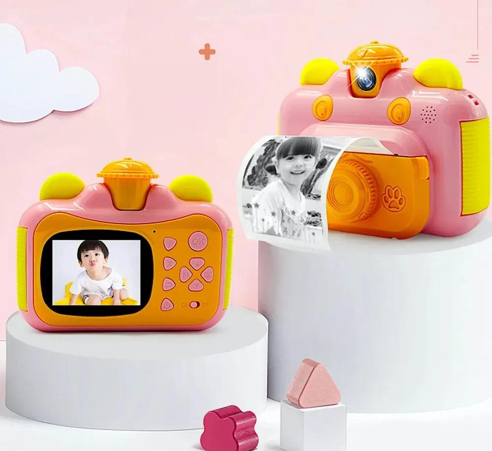 Детская цифровая камера в виде игрушки 12 МП 1080P с функцией мгновенной печати фотоапарат розовый gol - фото 2 - id-p2152852988