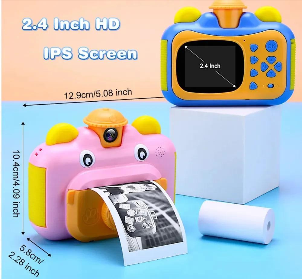 Детская цифровая камера в виде игрушки 12 МП 1080P с функцией мгновенной печати фотоапарат розовый gol - фото 7 - id-p2152852988