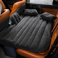 Надувная кровать матрас на заднее сиденье автомобиля, с подушками и насосом 130х80 см, черный