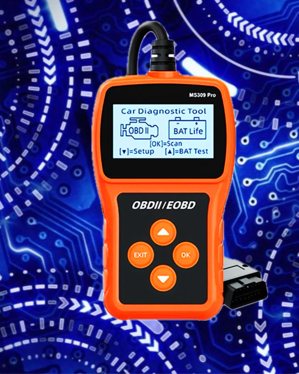 Сканер MS309PRO OBD2, діагностичний інструмент, тестер акумулятора, зчитувач кодів несправностей