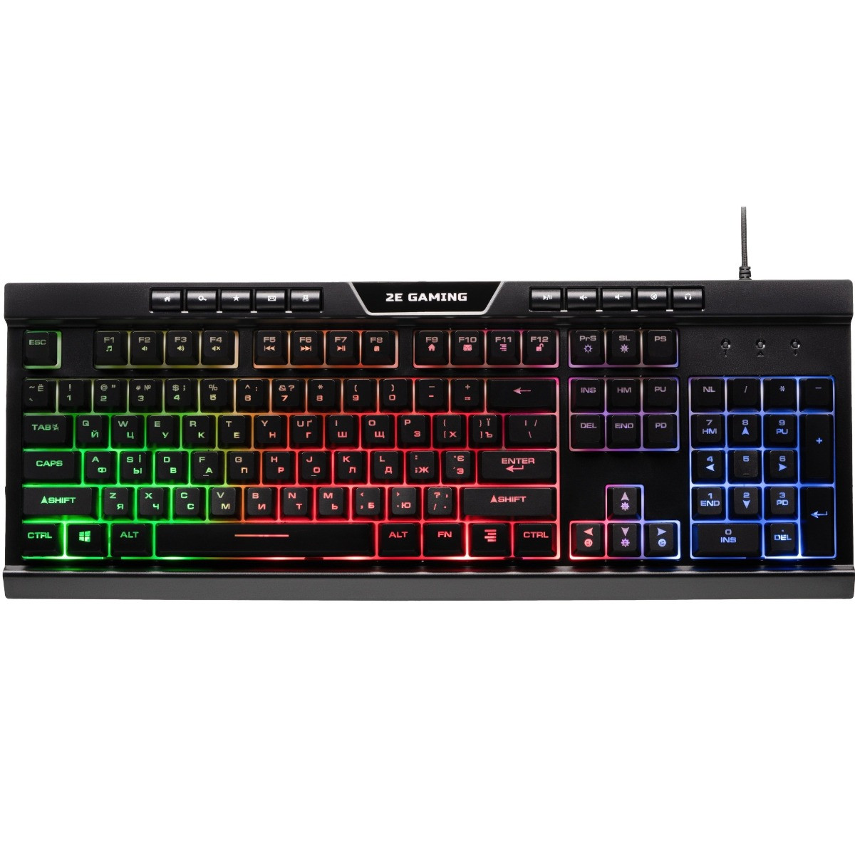 Клавіатура 2E Gaming KG300 LED USB Black (2E-KG300UB)