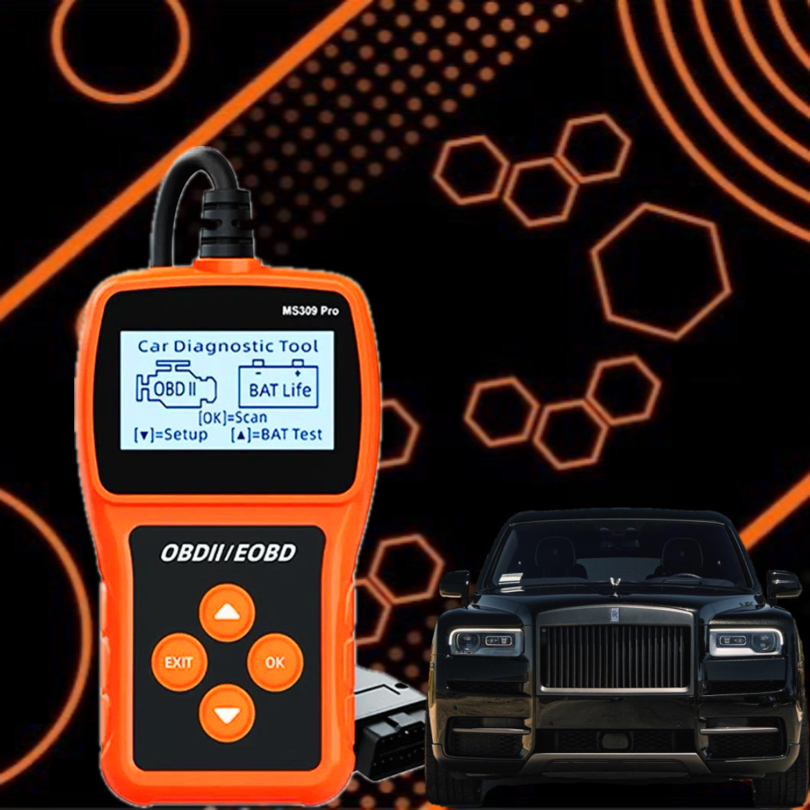 Сканер MS309PRO OBD2, діагностичний інструмент, тестер акумулятора, зчитувач кодів несправностей