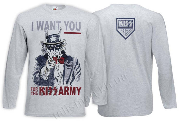 Футболка довгий рукав KISS Kiss Army меланжева, фото 2