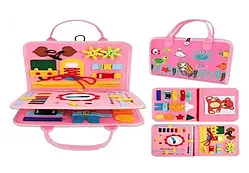 Дитяча логічна папка 4528-1 на липучках  пальчикові ігри фетрові елементи  за методикою Монтессорі