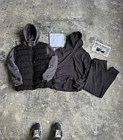 Комплект куртка Infinity чорний/графіт + костюм графіт Base (БАЗОВА БІЛА ФУТБОЛКА В ПОДАРУНОК)