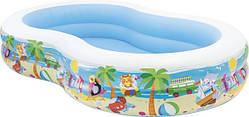 Басейн дитячий надувний Intex Райська лагуна 262x160x40 см Різнобарвний (56490)