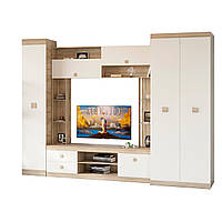 Вітальня стінка Еверест Соната 3 (модульна — 3 елементи) дуб сонома+білий (EVR-2238)